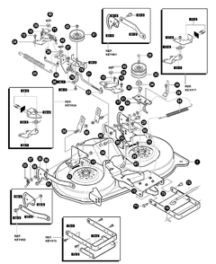 Blade Housing Assembly Diagram and Parts List for 40379X88-(VRO4016HRX)  Briggs and Stratton Lawn Tractor